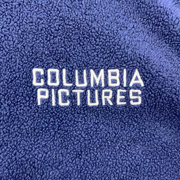 Vintage Columbia Pictures Vest Jacket Adult XL Navy Blue Fleece Movies Film 90s - Picture 3 of 10